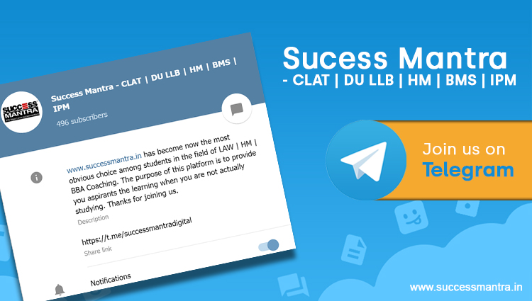 Success Mantra CLAT DU LLB HM BMS IPM TELEGRAM CHANNEL 